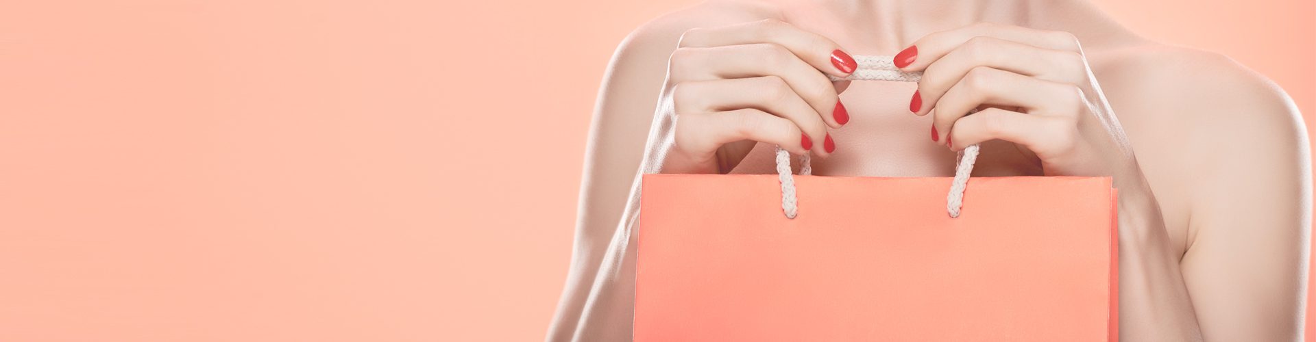 Christmas bargains - personal shopper - woman carrying a high end shopping bag