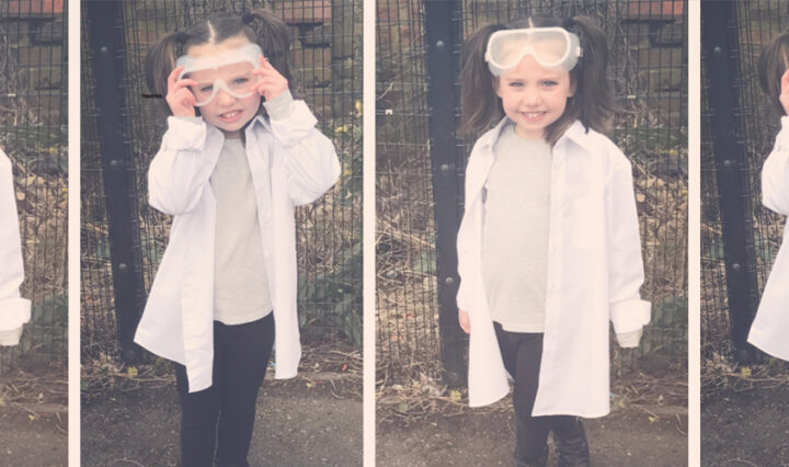 girl dressed as scientist - fun summer activities