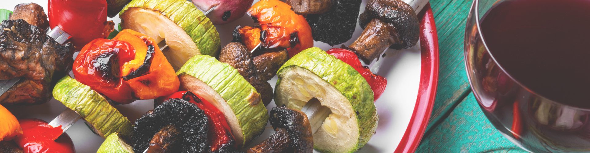 carnivore vs vegan diet - vegan skewers and wine