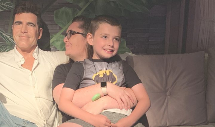 Visiting Madame Tussauds Blackpool With Kids - Me and Sam sat with Simon Cowell