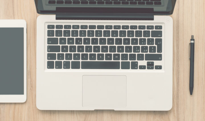 tech laid out on an office desk