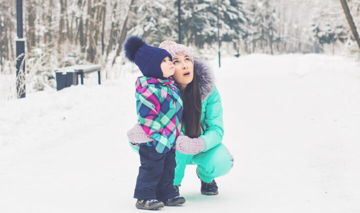 child and mum in snow - 50 Things To Do Before You're 12