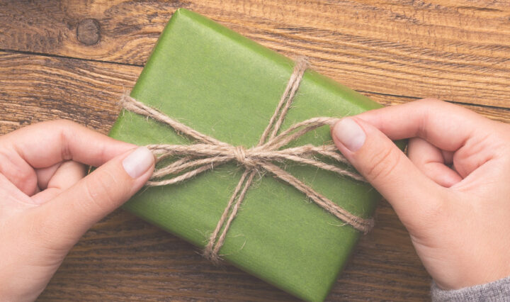hand wrapped gift to make someone special happy.