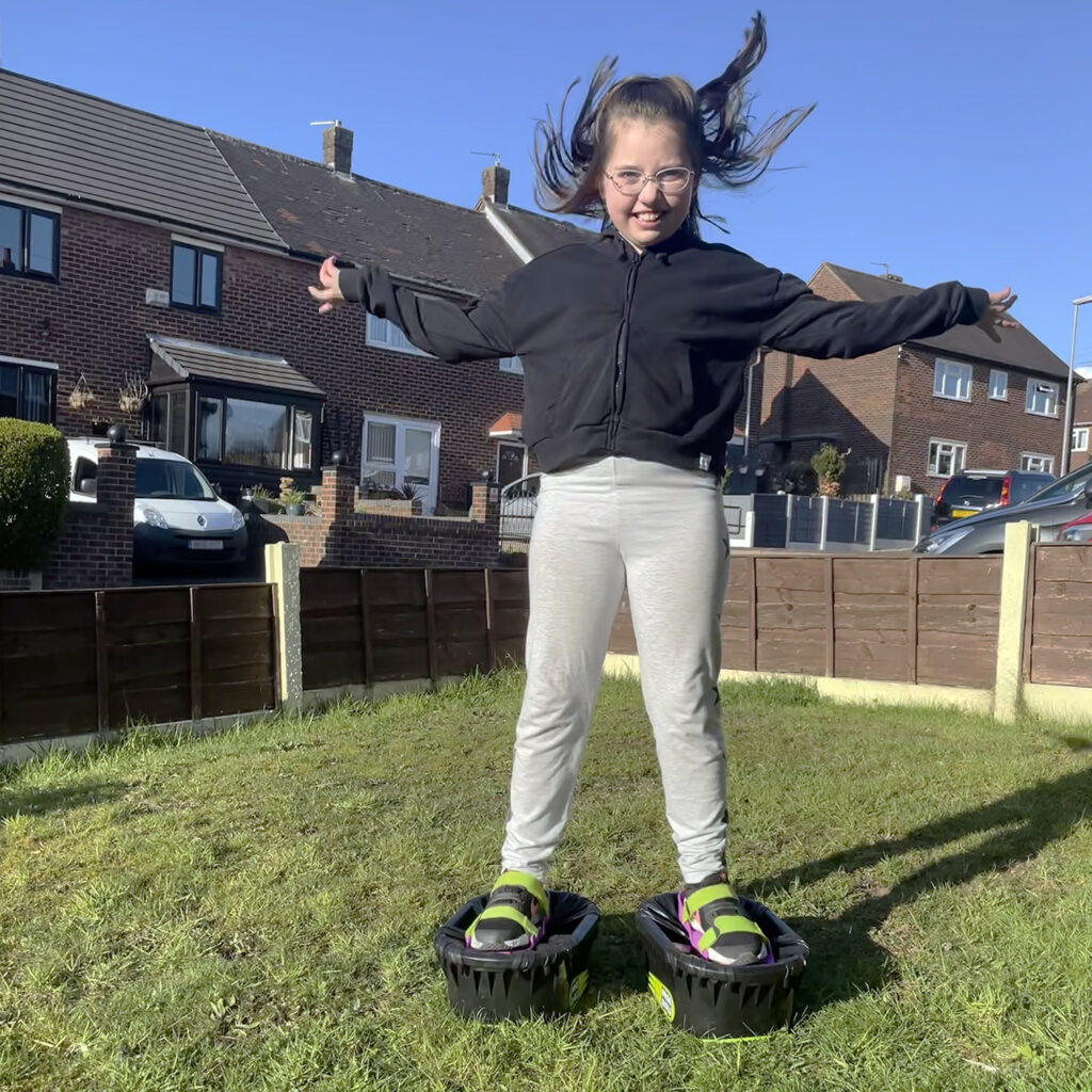 We Tried Moon Shoes - Mini Trampoline 